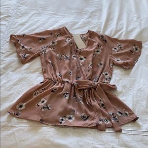 Sienna Sky Pink Floral Wrap Blouse